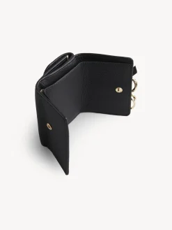Portefeuilles Compacts-Chloé Mini Portefeuille A Trois Volets Alphabet Noir