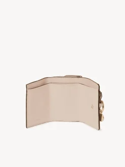 Portefeuilles Compacts-Chloé Mini Portefeuille Trois Volets Alphabet Blush Nude