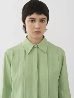 Robes-Chloé Mini Robe Chemise Limpid Green