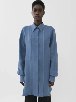 Robes-Chloé Mini Robe Chemise Pure Blue