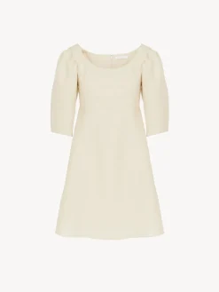 Robes-Chloé Mini Robe Manches Ballon Coconut Milk