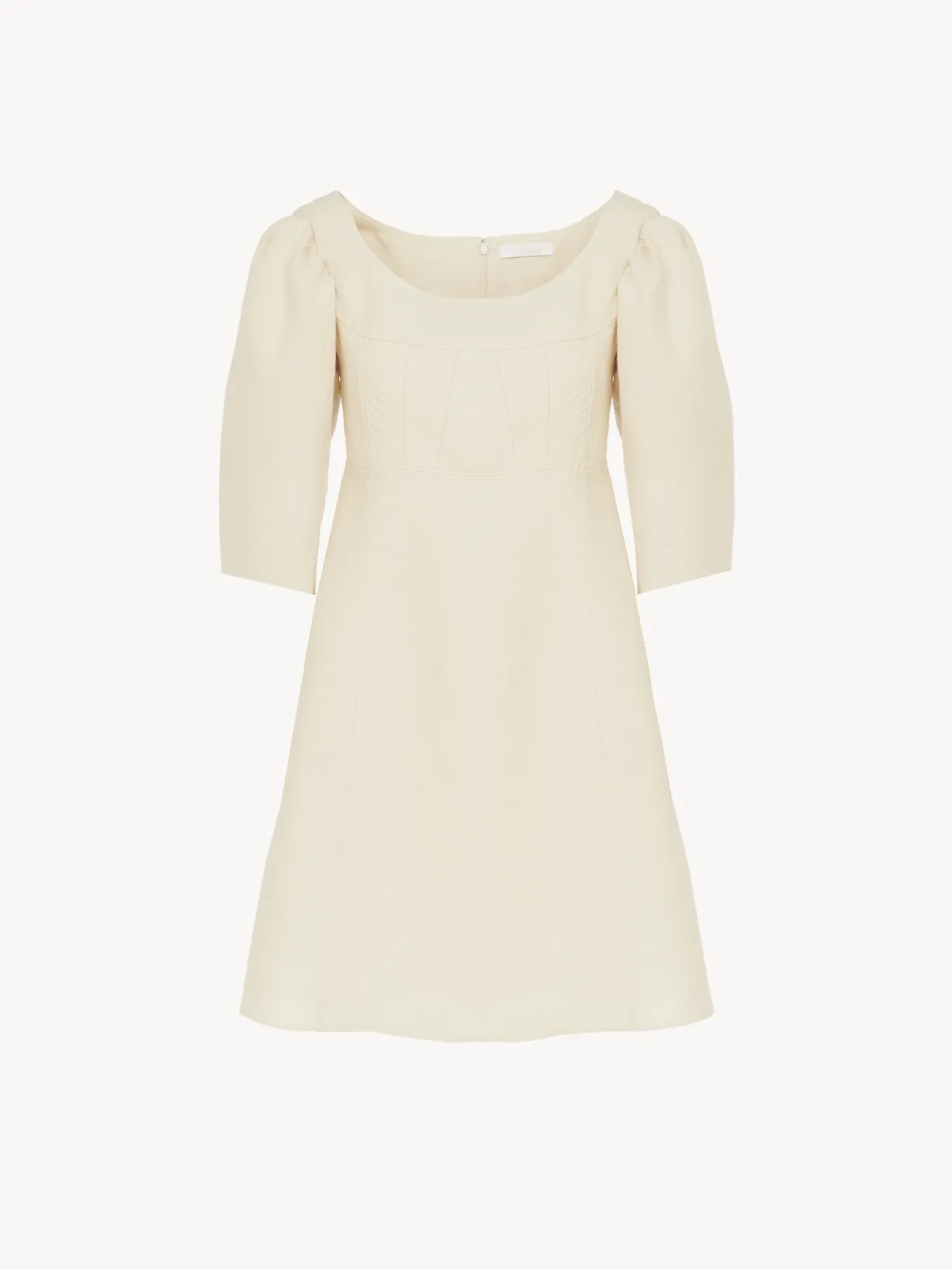 Robes-Chloé Mini Robe Manches Ballon Coconut Milk