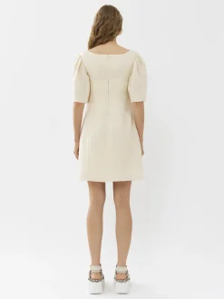 Robes-Chloé Mini Robe Manches Ballon Coconut Milk