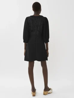 Vêtements-Chloé Mini Robe Manches Plissees Noir