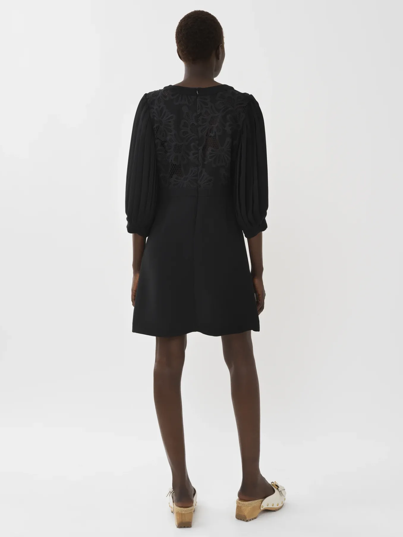 Vêtements-Chloé Mini Robe Manches Plissees Noir