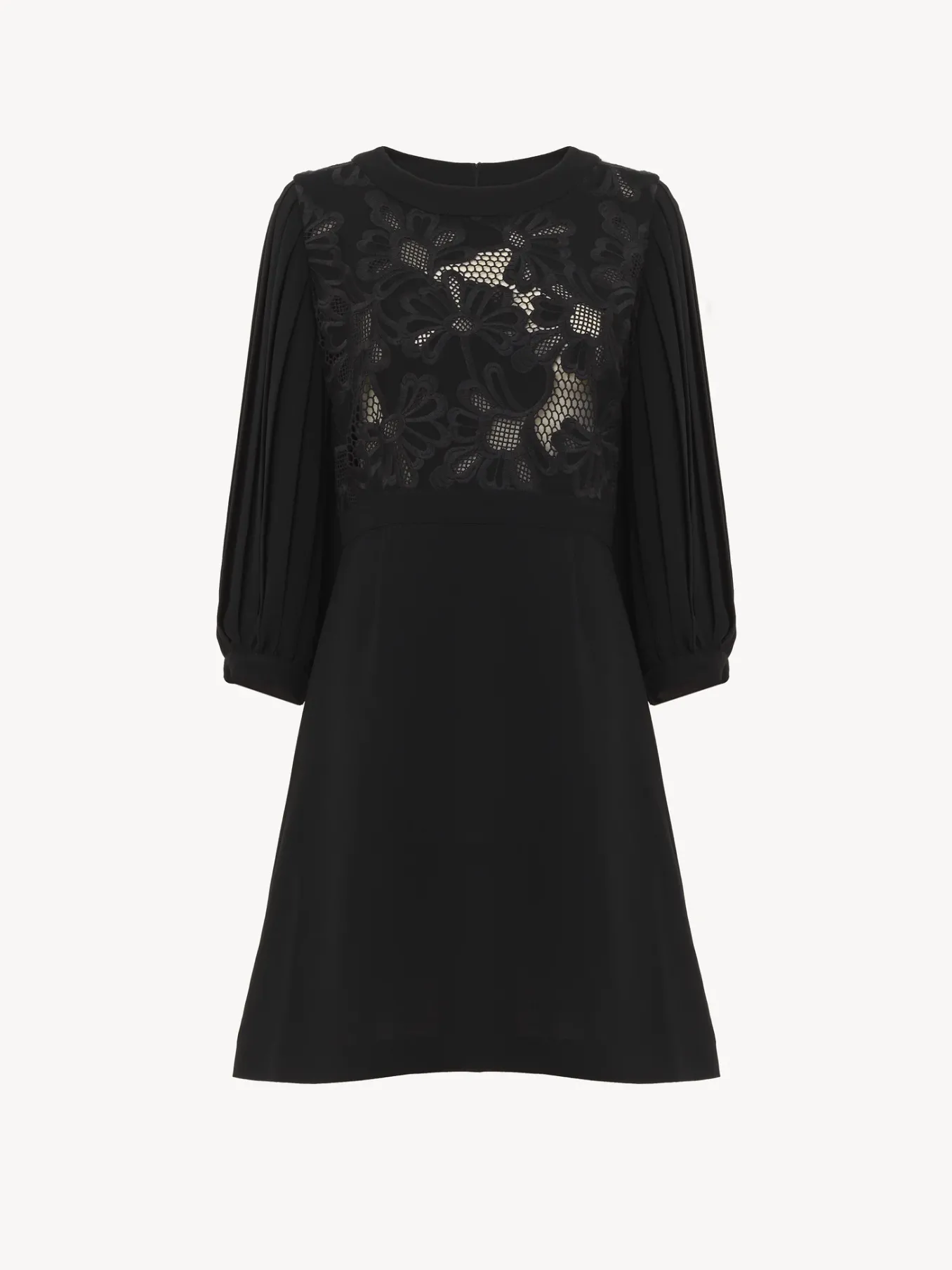 Vêtements-Chloé Mini Robe Manches Plissees Noir