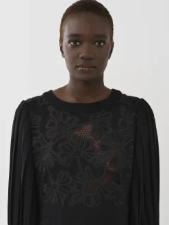 Vêtements-Chloé Mini Robe Manches Plissees Noir