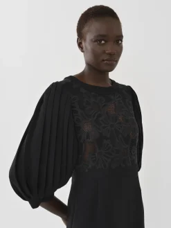 Vêtements-Chloé Mini Robe Manches Plissees Noir