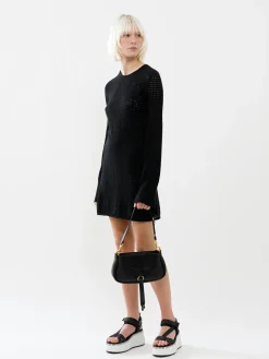 Robes-Chloé Mini Robe Manches Trompette Noir
