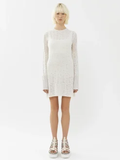 Robes-Chloé Mini Robe Manches Trompette Iconic Milk