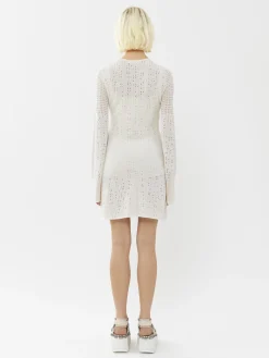 Robes-Chloé Mini Robe Manches Trompette Iconic Milk