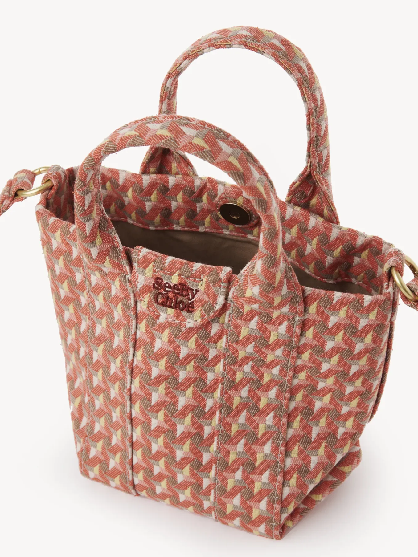 Sacs Porté Épaule-Chloé Mini Sac Cabas Laetizia Happy Orange