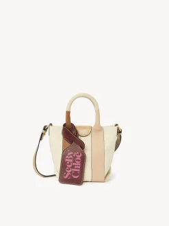 Sacs À Bandoulière-Chloé Mini Sac Cabas Laetizia Caramello
