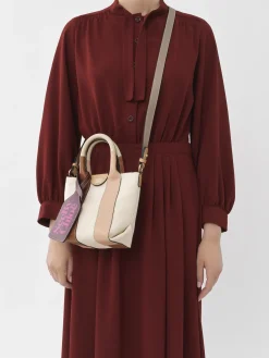 Sacs À Bandoulière-Chloé Mini Sac Cabas Laetizia Caramello