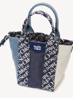 Sacs À Bandoulière-Chloé Mini Sac Cabas Laetizia Royal Navy