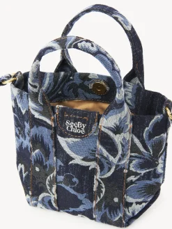 Sacs Porté Épaule-Chloé Mini Sac Cabas Laetizia Denim