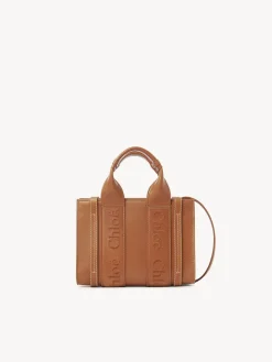 Sacs À Bandoulière-Chloé Mini Sac Cabas Woody A Bandoulière Caramel