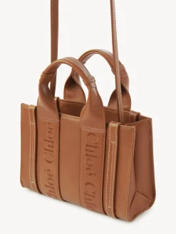 Sacs À Bandoulière-Chloé Mini Sac Cabas Woody A Bandoulière Caramel