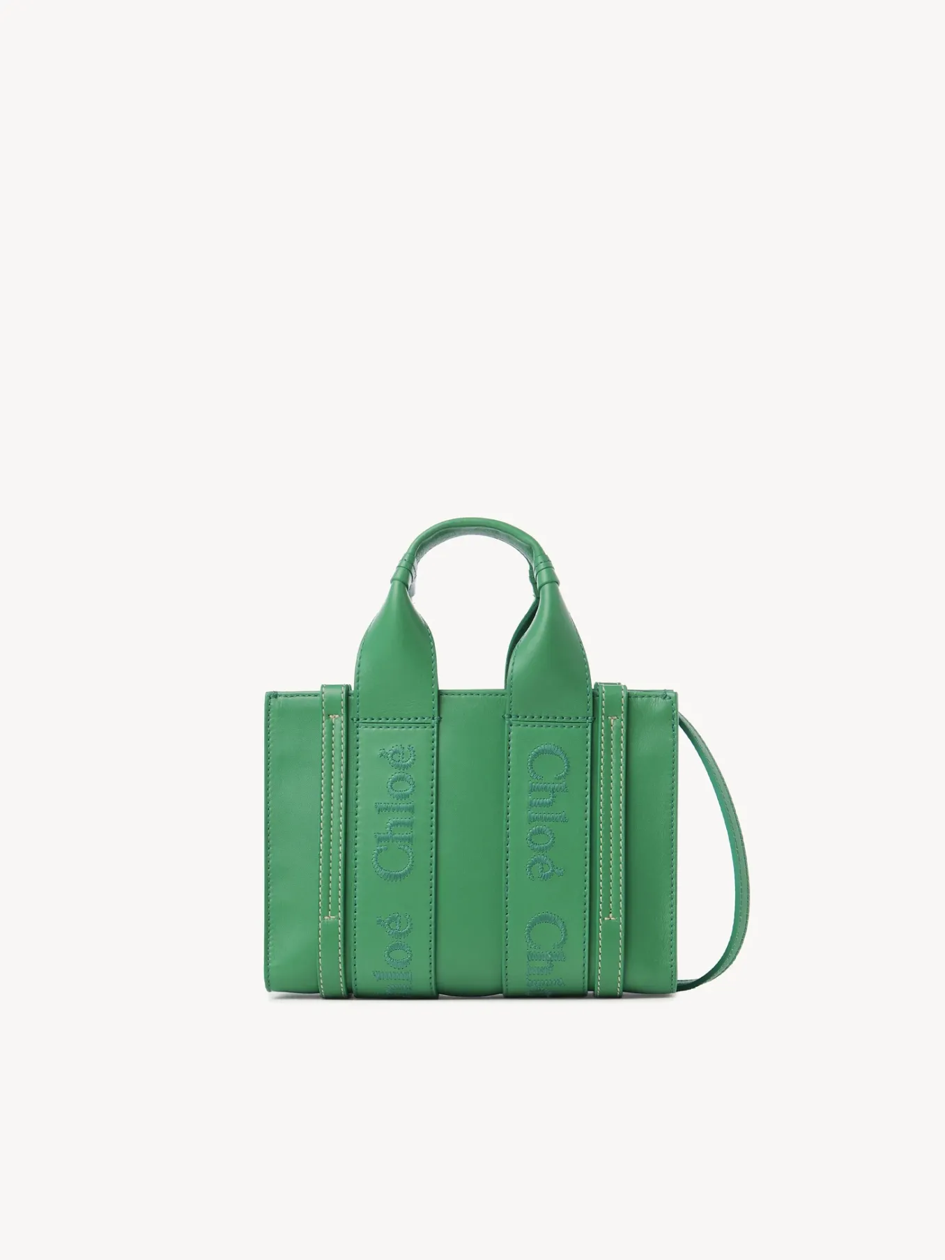 Sacs À Bandoulière-Chloé Mini Sac Cabas Woody A Bandoulière Pop Green