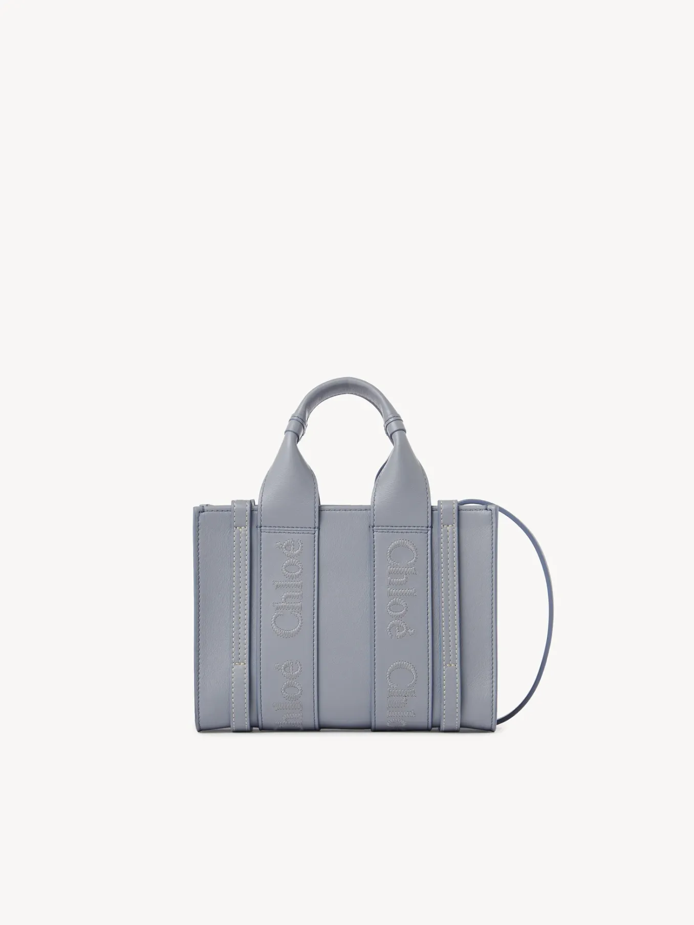 Sacs À Bandoulière-Chloé Mini Sac Cabas Woody A Bandoulière Storm Blue