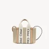 Sacs À Bandoulière-Chloé Mini Sac Cabas Woody A Bandoulière White - Beige 1
