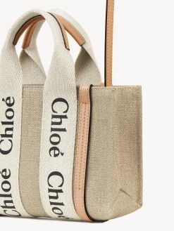 Sacs À Bandoulière-Chloé Mini Sac Cabas Woody A Bandoulière White - Beige 1