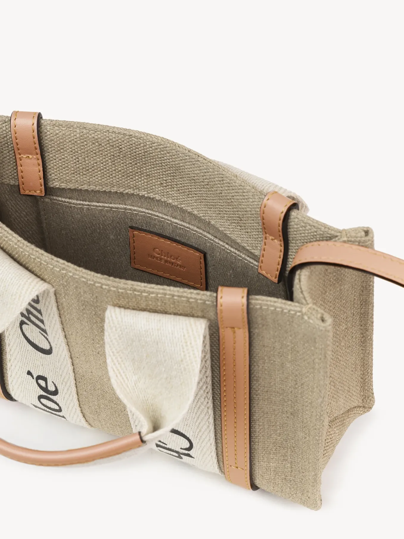 Sacs À Bandoulière-Chloé Mini Sac Cabas Woody A Bandoulière White - Beige 1