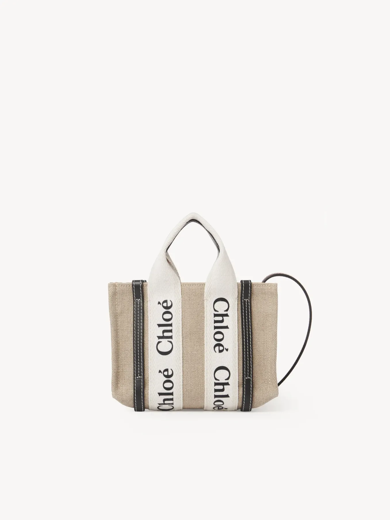 Sacs À Bandoulière-Chloé Mini Sac Cabas Woody A Bandoulière White - Blue 1
