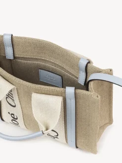 Sacs À Bandoulière-Chloé Mini Sac Cabas Woody A Bandoulière White - Blue 2
