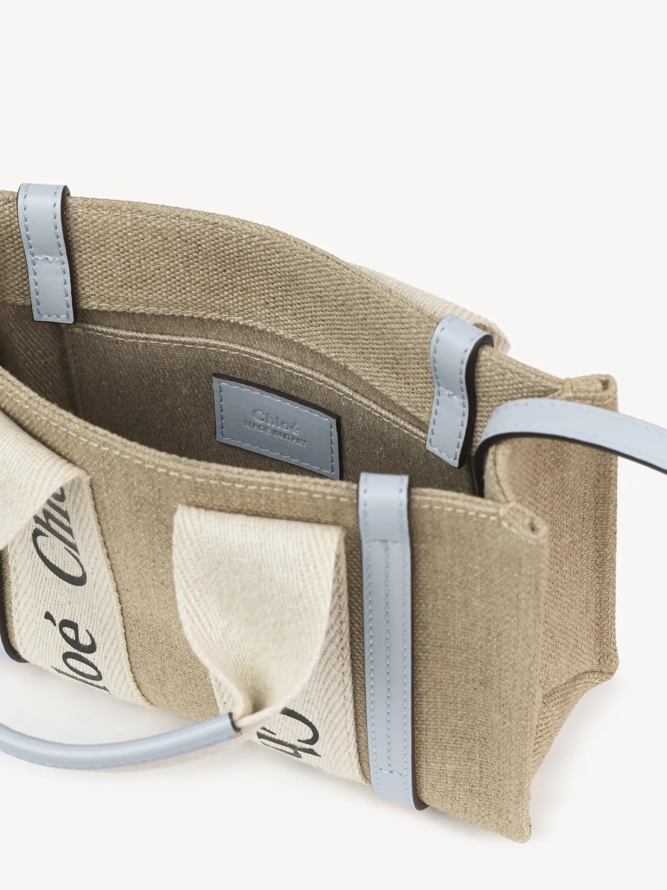Sacs À Bandoulière-Chloé Mini Sac Cabas Woody A Bandoulière White - Blue 2