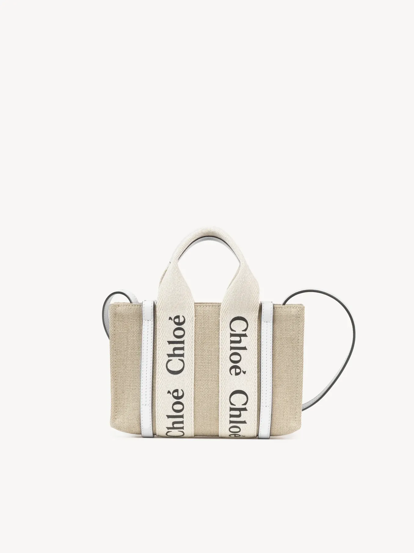 Sacs À Bandoulière-Chloé Mini Sac Cabas Woody A Bandoulière Blanc