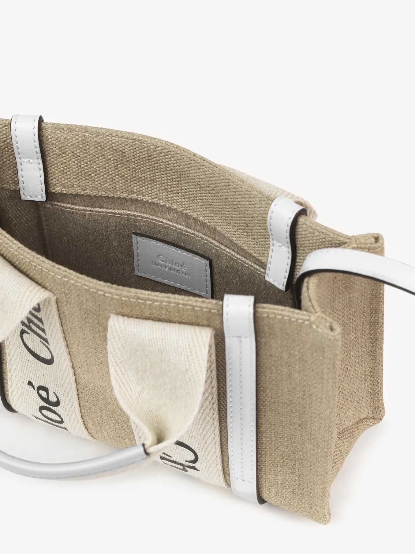 Sacs À Bandoulière-Chloé Mini Sac Cabas Woody A Bandoulière Blanc
