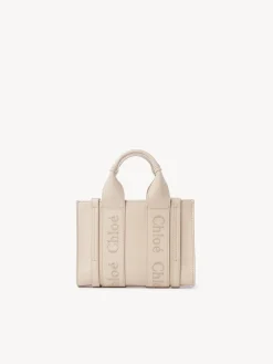 Sacs À Bandoulière-Chloé Mini Sac Cabas Woody A Bandoulière Cement Pink