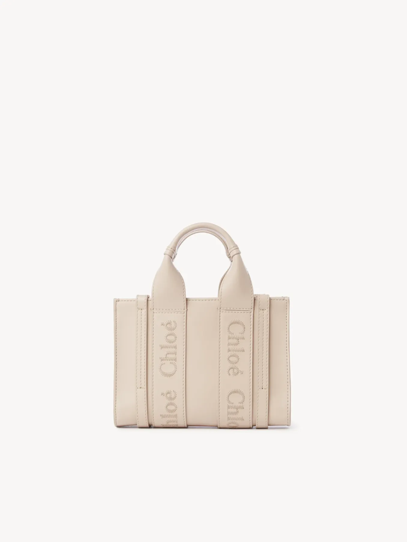 Sacs À Bandoulière-Chloé Mini Sac Cabas Woody A Bandoulière Cement Pink