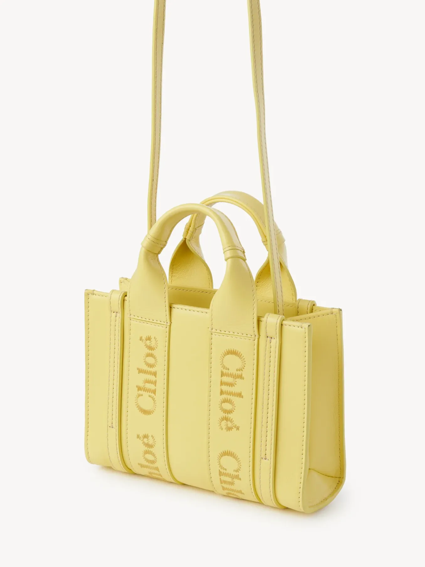 Sacs À Bandoulière-Chloé Mini Sac Cabas Woody A Bandoulière Daffodil Yellow