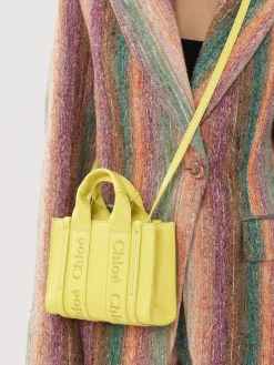 Sacs À Bandoulière-Chloé Mini Sac Cabas Woody A Bandoulière Daffodil Yellow