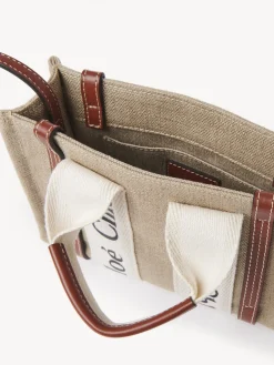 Sacs À Bandoulière-Chloé Mini Sac Cabas Woody A Bandoulière White - Brown 1