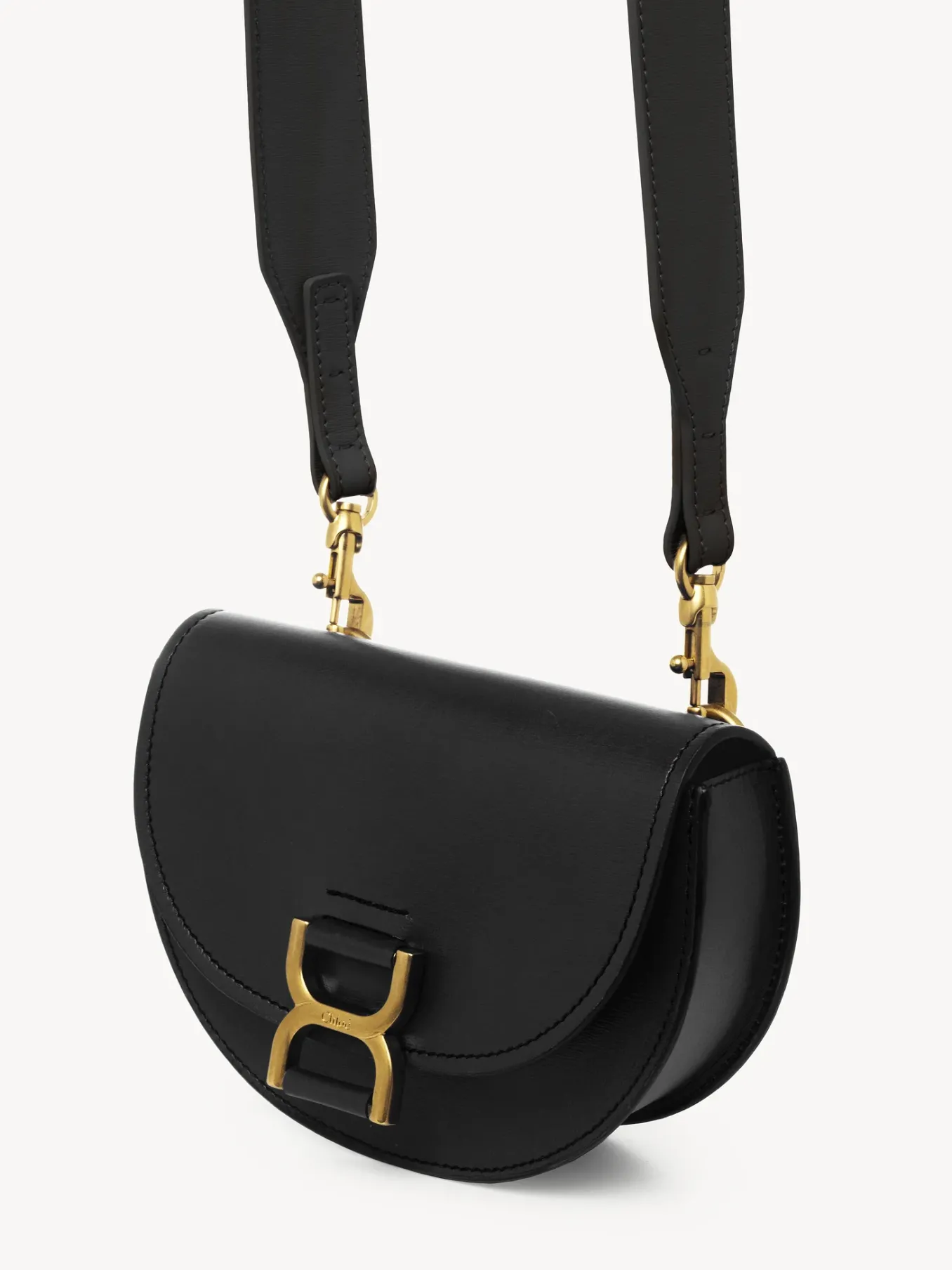 Sacs À Bandoulière-Chloé Mini Sac Demi-Lune Marcie Noir