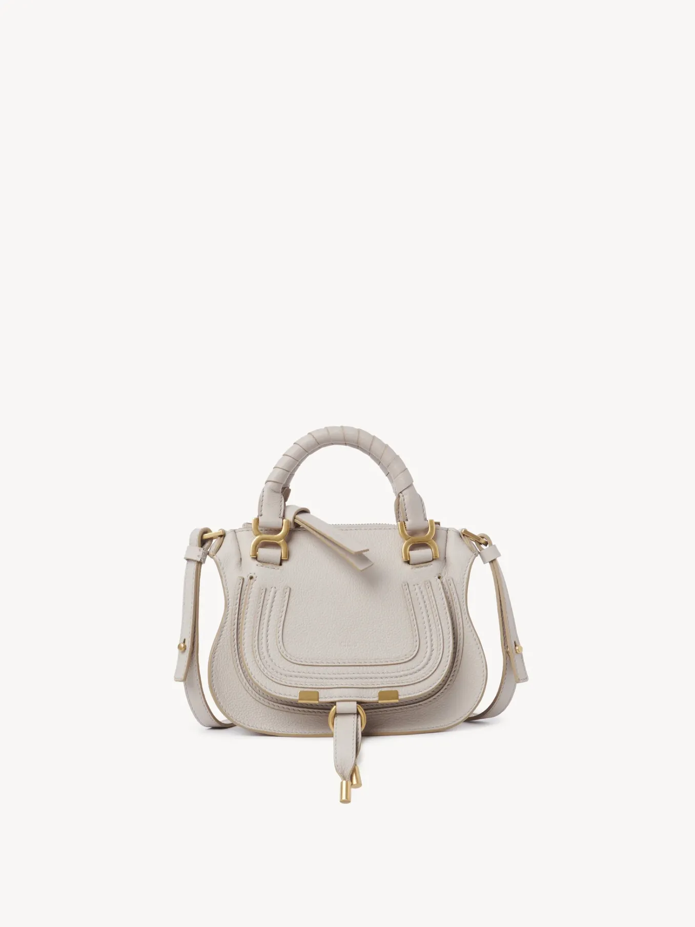 Sacs À Bandoulière-Chloé Mini Sac Double Porte Marcie Wild Grey
