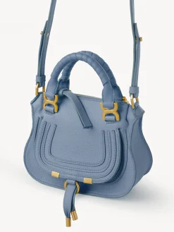 Sacs À Bandoulière-Chloé Mini Sac Double Porte Marcie Shady Cobalt