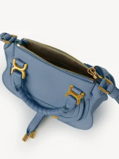 Sacs À Bandoulière-Chloé Mini Sac Double Porte Marcie Shady Cobalt