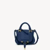 Sacs À Bandoulière-Chloé Mini Sac Double Porte Marcie Deep Denim