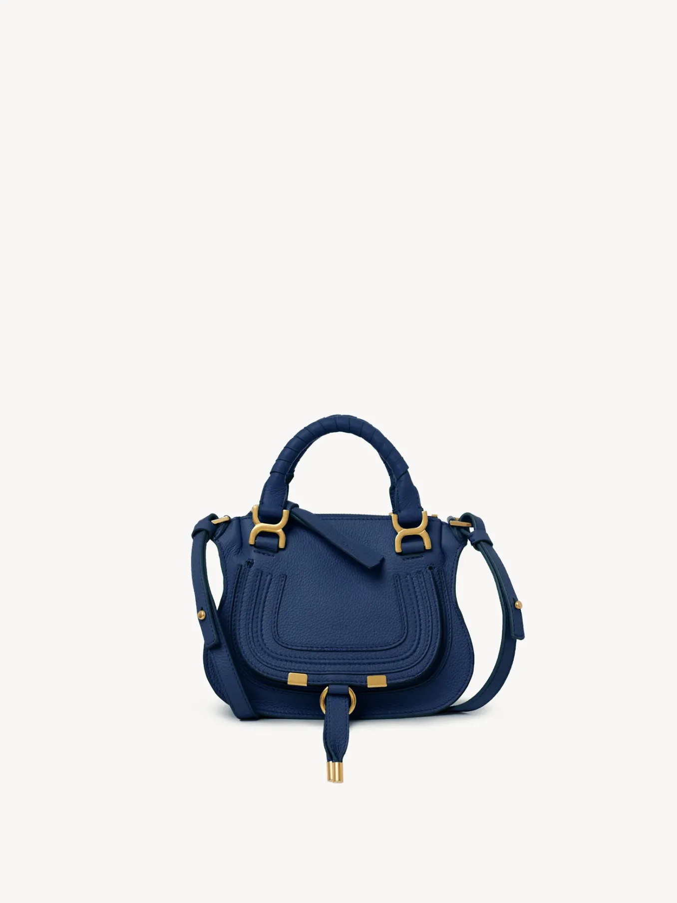 Sacs À Bandoulière-Chloé Mini Sac Double Porte Marcie Deep Denim