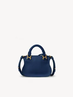 Sacs À Bandoulière-Chloé Mini Sac Double Porte Marcie Deep Denim
