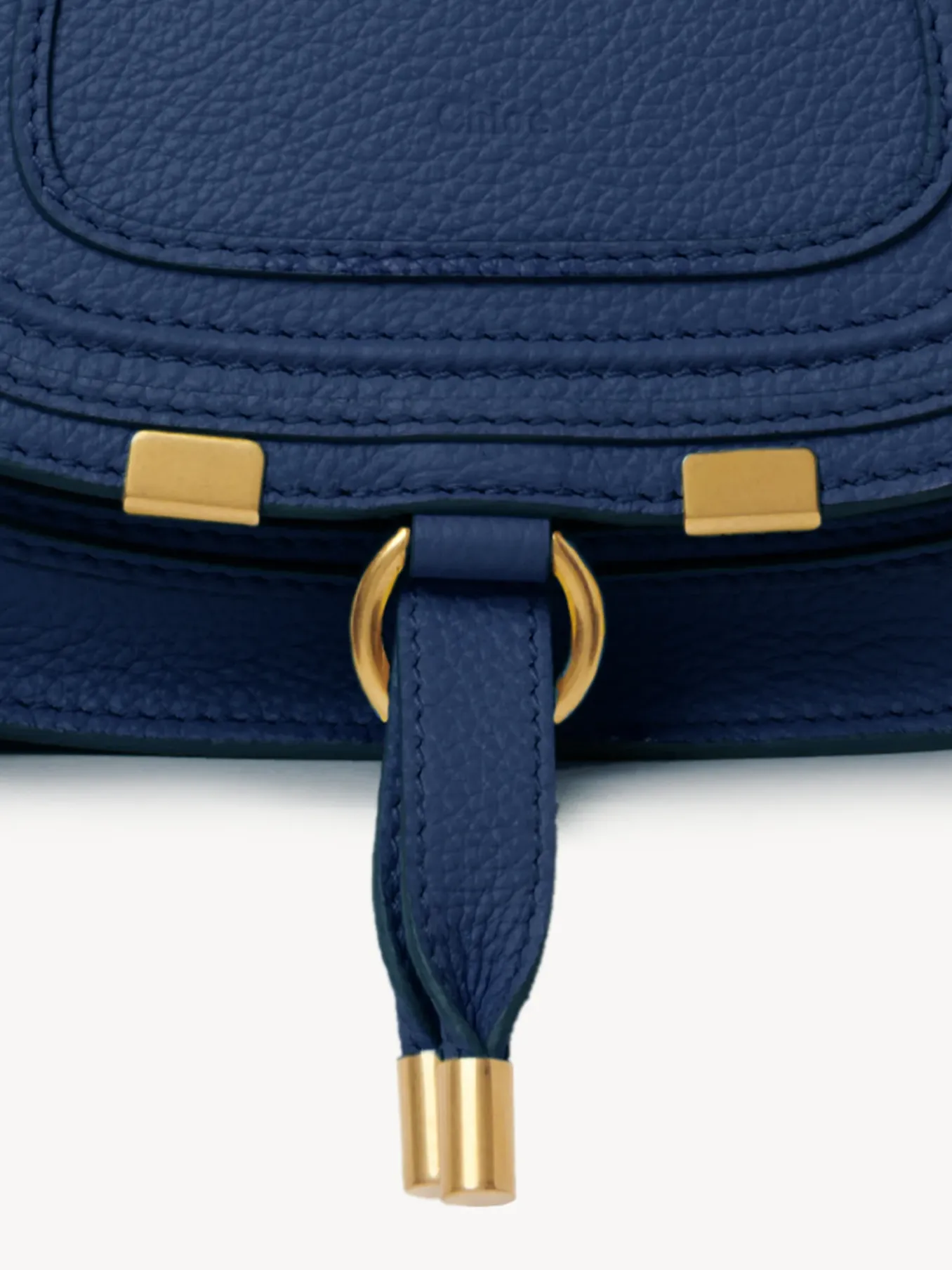 Sacs À Bandoulière-Chloé Mini Sac Double Porte Marcie Deep Denim