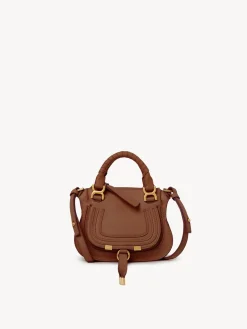 Sacs À Bandoulière-Chloé Mini Sac Double Porte Marcie Tan