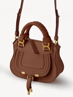 Sacs À Bandoulière-Chloé Mini Sac Double Porte Marcie Tan