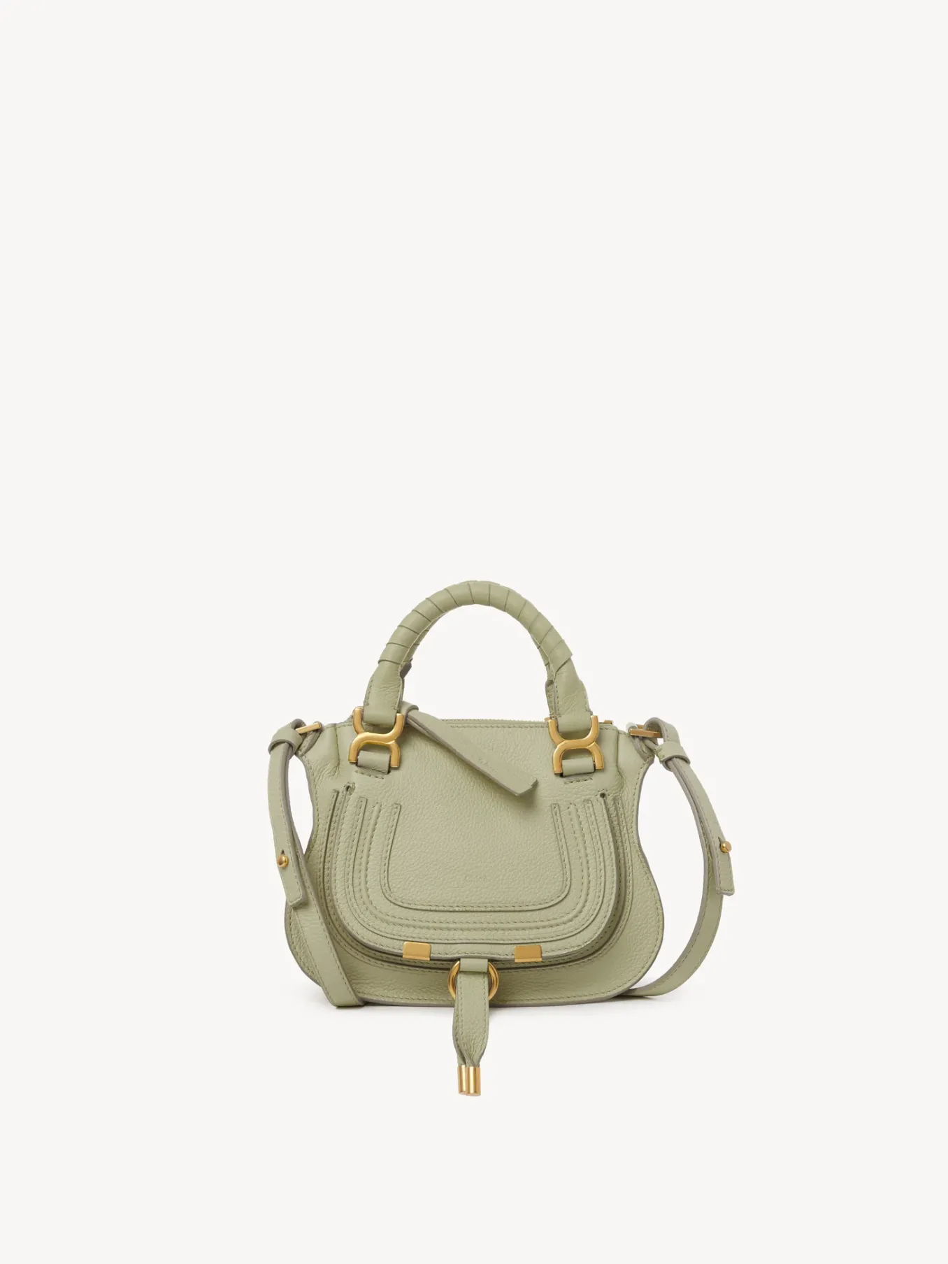 Sacs À Bandoulière-Chloé Mini Sac Double Porte Marcie Faded Green