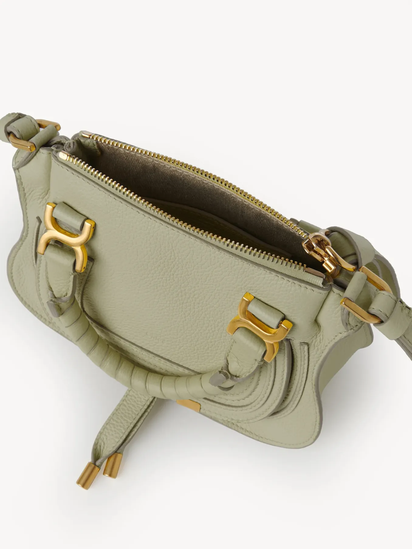 Sacs À Bandoulière-Chloé Mini Sac Double Porte Marcie Faded Green