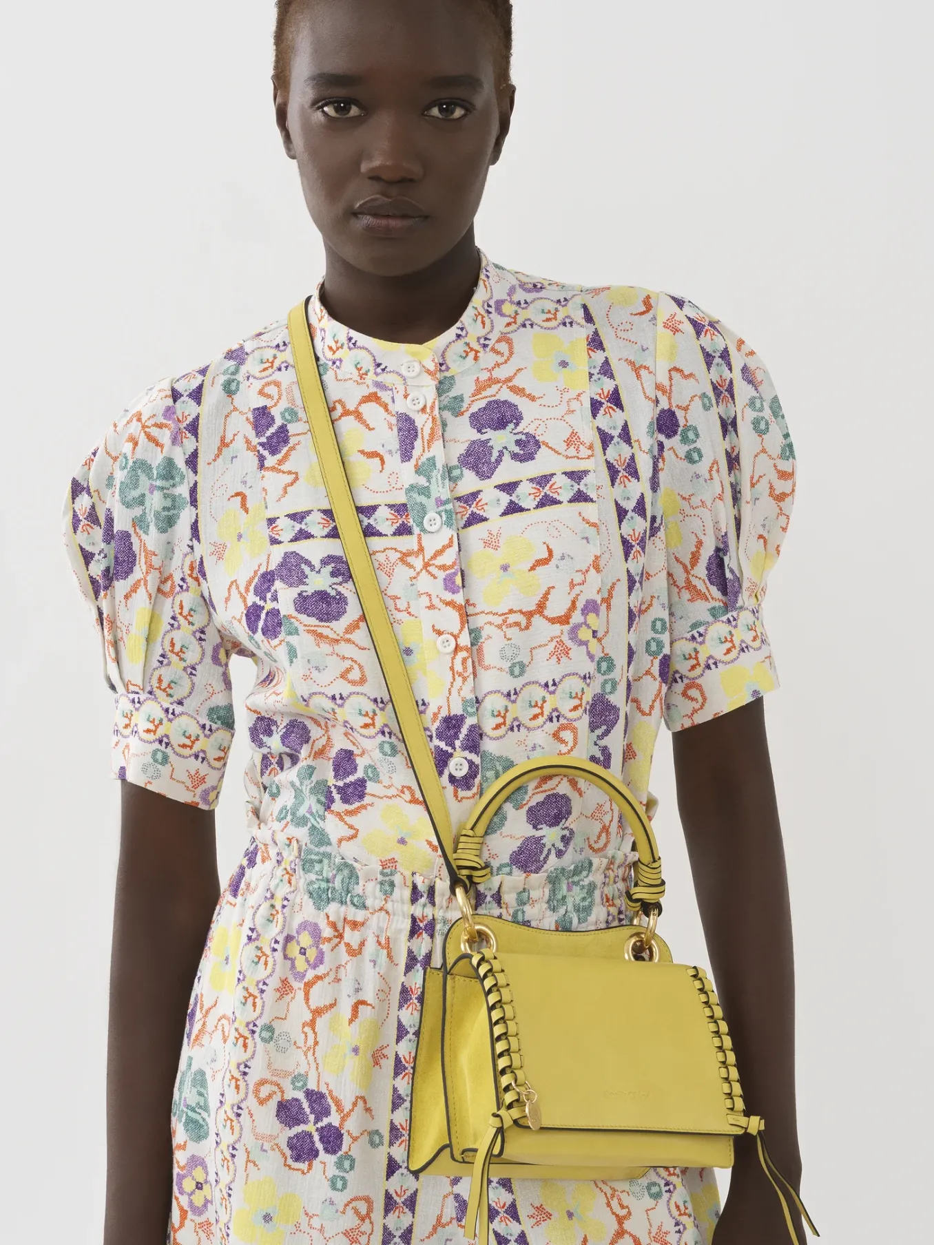 Sacs Porté Épaule-Chloé Mini Sac Porte Épaule Tilda Retro Yellow